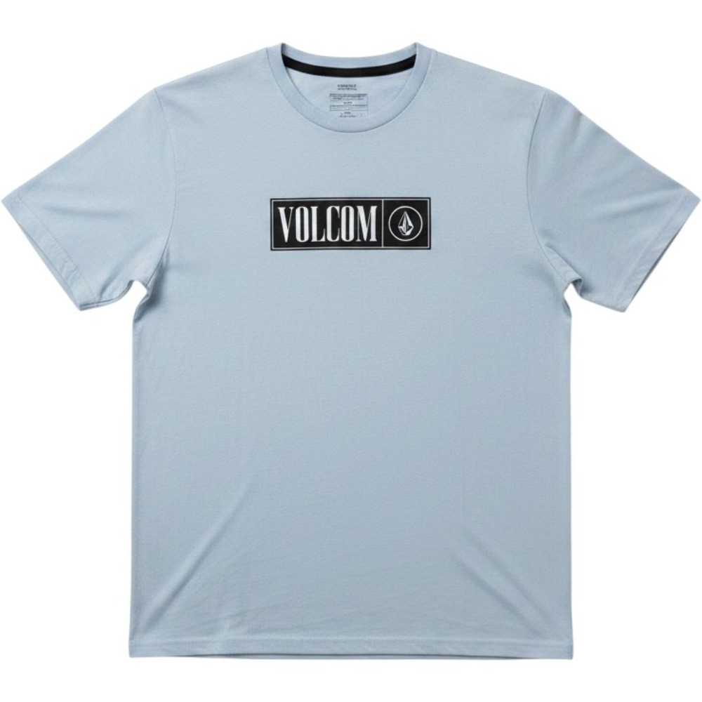 Volcom Mens Modern Fit Graphic T-Shirt XL Light Blue Box Logo Skate Surf